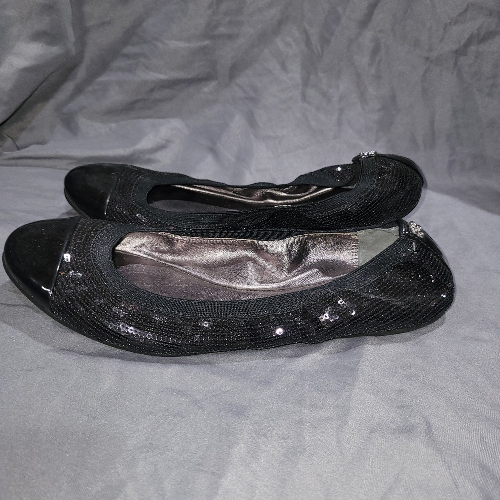 Coach Dashing Black Sequin Ballet Flats 8.5B